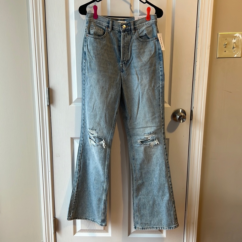 High water flare jeans